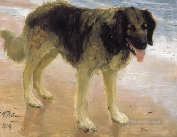 犬 Painting - 男の親友の犬 1908 イリヤ・レーピン